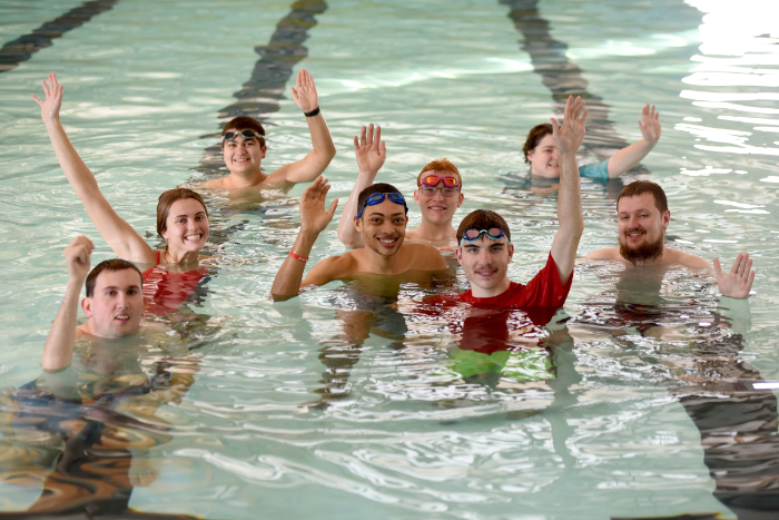 Participants enjoying the Eagle Mount pool